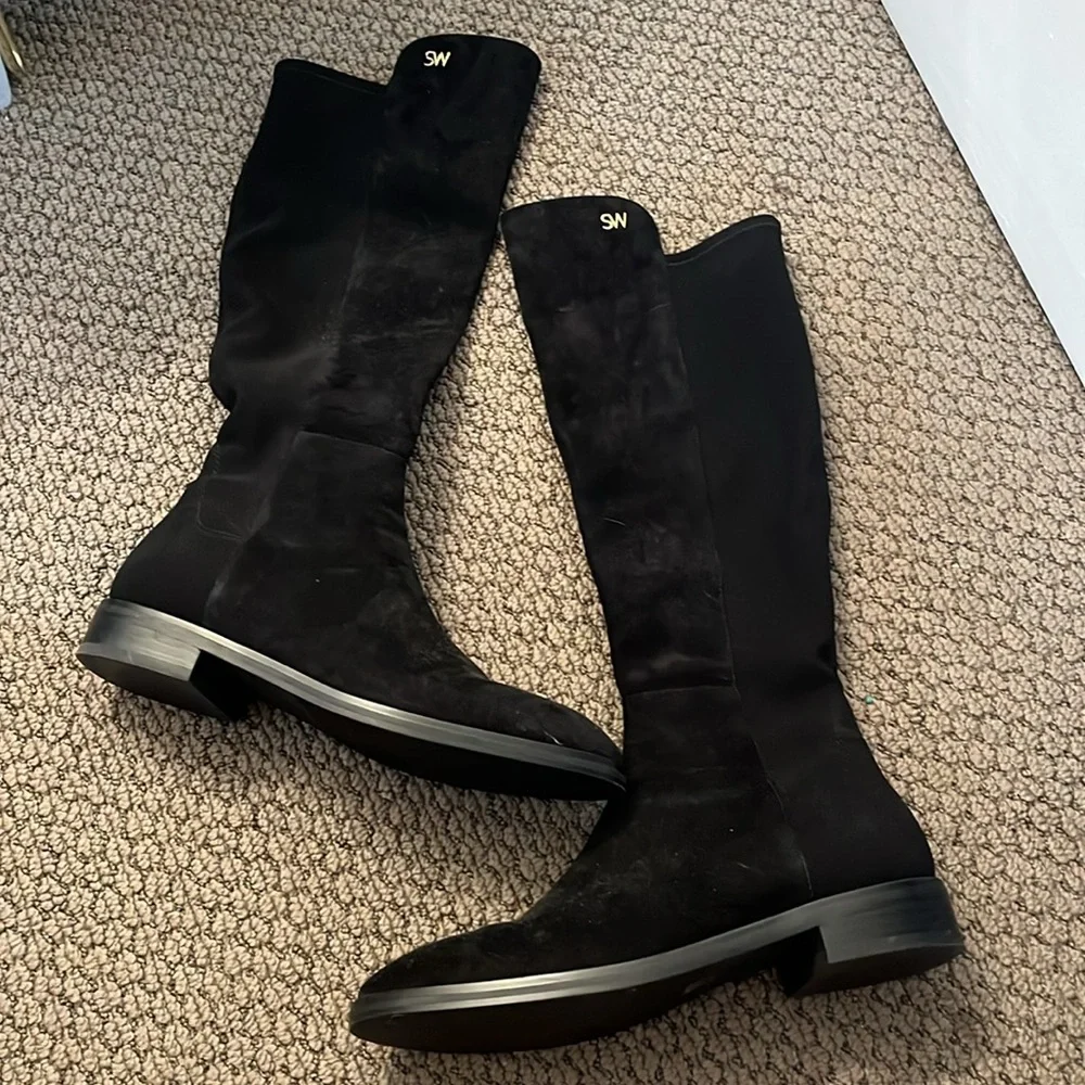 Stuart Weitzman black boots with bag - Picture 4 of 6